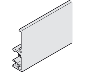 Hafele 940.42.632 Running Track and Fascia, For Slido D-Line41, 2 m (78-3/4") Length, Aluminum, Black Anodized
