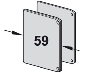 Hafele 940.43.020 End Cap Set, For panel and running track, For Slido D-Line12, 59 mm Width, Plastic, Silver Colored