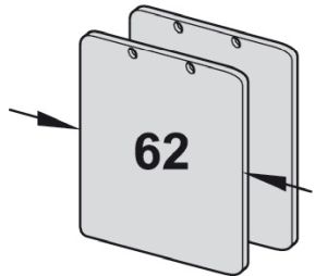 Hafele 940.43.023 End cap set, For angled mounting rail and panel (E), 1-17/64" Height, Plastic, Silver Colored