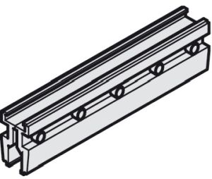 Hafele 940.43.067 Glass Clamp Shoe Set, Slido Classic 40-L to 120-L, for glass thickness 12.7 mm (1/2"), 200 mm Length, 2 Glass Clamp Shoes