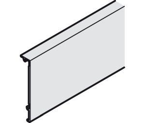 Hafele 940.43.410 Clip-On Cover, For Glass Clamp Shoe Set, For Hafele Slido Classic, 52 mm (2-1/16") Height, 202 mm (7-15/16") Length, Aluminum, Silver Colored Anodized