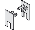 Hafele 940.43.455 End Cap Set, For Glass Clamp Shoe Set, For Hafele Slido D-Line11, For Glass Thickness 8-8.7 mm (5/16" - 11/32") and 10-10.7 mm (25/64" - 27/64"), Plastic, Silver Colored