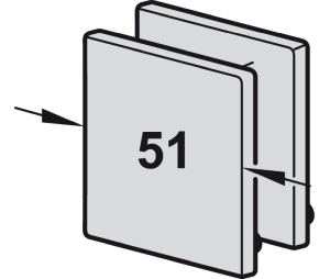Hafele 940.43.480 End Cap Set, For Running Track with Mounting Rail, For Hafele Slido D-Line11, 51 mm (2") Width, Plastic, Silver Colored Anodized