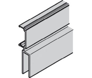 Hafele 940.43.860 Fixed Glass Fixing Profile, For Upper Running Track, 6,000 mm Length, Aluminum, Silver Colored Anodized