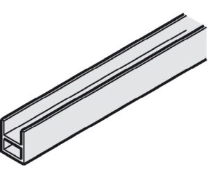 Hafele 940.43.862 Fixed Glass Fixing Profile, For Wall or Floor, 6,000 mm Length, Aluminum, Silver Colored Anodized