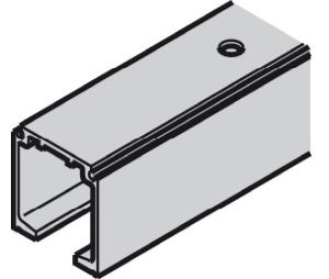 Hafele 940.43.929 Single Running Track, Pre-Drilled, 1.22 m Length, Aluminum, Mill