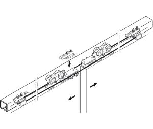 Hafele 940.44.000 Sliding Door Hardware, Additional Fitting Set for Slido Clasic 40-P, 60-P and 80-P