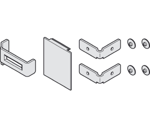 Hafele 940.60.408 End Cap, With Securing Bracket, For Hawa Porta, Aluminum, Black Anodized