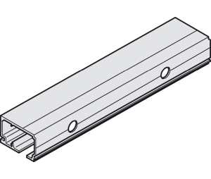 Hafele 940.60.601 Running Track, Pre-drilled, For Hawa Porta, Divido, 47.5 x 31 mm (W x H), Aluminum, Black Anodized