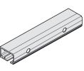 Hafele 940.60.825 Running track, Pre-drilled, 47.5 x 31 mm Width x Height, 2,500 mm Length, Aluminum, Silver Colored Anodized