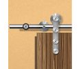 Hafele 940.64.125 Hollow Stainless Steel Track Set, Flatec IV for Wood Doors, 5' 10-7/8" Length, Stainless Steel, Matt