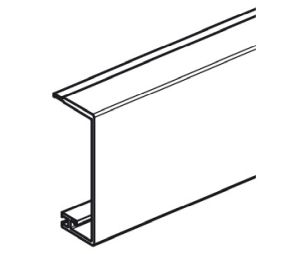 Hafele 940.67.674 Clip-on Fascia, to Upper Tracks, for Slido Classic 120-F, 6000 mm Length, Aluminum, Black Anodized