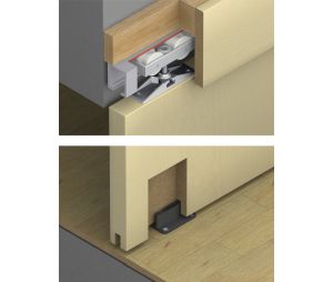 Hafele 940.80.001 Sliding Door Hardware, Hawa Junior 80/Z, Top Hung System, with 1 track buffer/1 wall buffer, Set