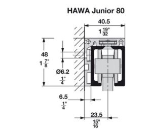 Hafele 940.80.212 Angle Profile, Pre-Drilled for Upper Tracks, 2.5 m (8' 2 7/16') Length