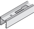 Hafele 940.80.424 Fixing Profile, Junior 40 B Pocket, With Bayonet Lock, For Running Track, For Pocket Door Solution with Junior 40 B Sliding Door Fitting, 2 m (6' 6-3/4") Length, Aluminum, Clear Anodized