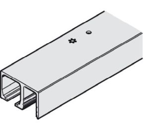 Hafele 940.80.406 Upper Track, with Pocket, For Hawa Junior, 4 m (13' 1-1/2") Length, Aluminum, Anodized