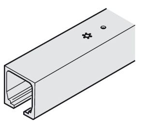 Hafele 940.40.140 Upper Track, HAWA Dorado 40 Infront, Pre-drilled, (4' 7-1/8") 1.4 m Length, Aluminum, Clear Anodized