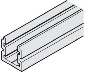 Hafele 940.81.600 Guide Channel, 24 x 24 mm (15/16" x 15/16"), 6 m (19' 8-1/4") Length, Aluminum, Anodized