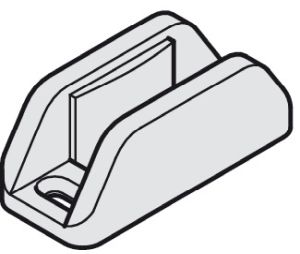 Hafele 940.82.030 Floor Guide, For glass thickness Up to (1/2") 12.7, Zinc alloy, Nickel Plated, Matt