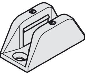 Hafele 940.82.040 Floor Guide, With Zero Clearance, for Glass Thickness 8-13 mm, Zinc Alloy, Nickel Plated Matt