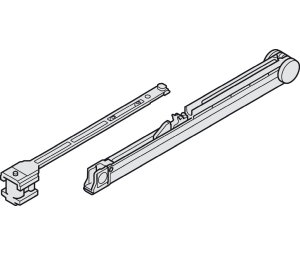Hafele 940.83.300 Soft and Self Closing Mechanism, Slido Classic, Including Release Device with Stopper, For Clamp Fixing to Running Gear, For Door Weight 80 kg (176 lbs.)