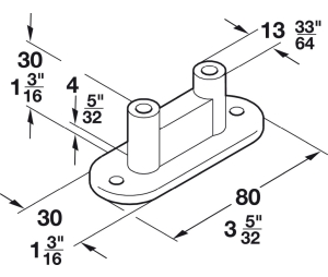 Hafele 940.84.002 Metal Fitting Set, HAWA Junior 80/M, For Glass Sliding Doors, For 1 Door