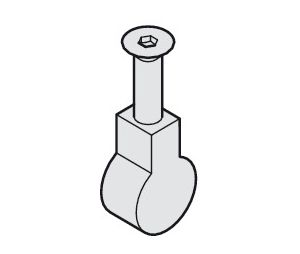 Hafele 940.84.024 Glass Holder Insert, with M6 x 30 (1-3/16") Screw, Plastic