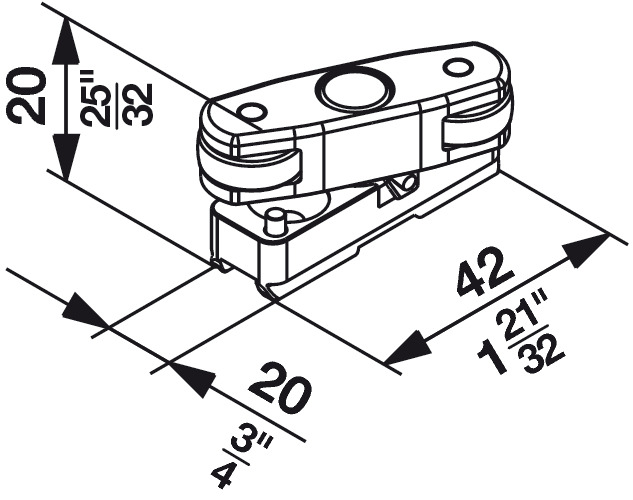 Hafele 940.84.037 Floor Guide, For Bottom Support and Glass Suspension