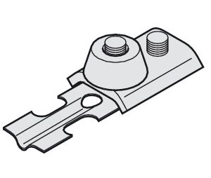 Hafele 940.84.043 Track Stopper, for Alu 80/A, with rubber buffer and retaining spring