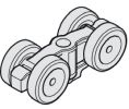 Hafele 941.00.015 Running Gear, Double Roller, 4 rollers, with ball bearing mounted plastic rollers