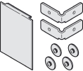 Hafele 941.00.067 Panel Piece Set, One-sided, Hawa Porta 100 G, Ceiling Mounted, 50 mm (1-31/32") Length, Aluminum, Silver Colored Anodized