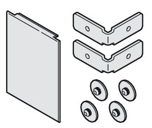 Hafele 941.00.066 End Piece to Fascia, One-Sided, EKU Porta 100 G, Wall Mounted, 44.5 mm Legnth, Aluminum, Anodized