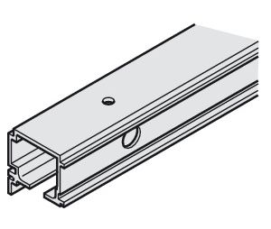 Hafele 941.00.253 Single Running Track, 39 mm Width x 41 mm Height, 2.5 m (8' 2-7/16") Length, Aluminum, Unanodized