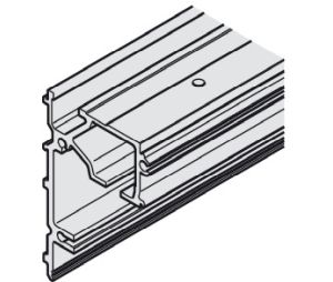 Hafele 941.00.604 Upper Track, Pre-drilled, 95 x 62 mm, 6 m (19' 8-1/4") Length, Aluminum, Unanodized