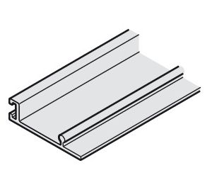 Hafele 941.01.060 Clip-on Fascia, (1-3/16" x 21/34") 30 x 8 mm, 6 m (19' 8-1/4") Length, Aluminum, Anodized