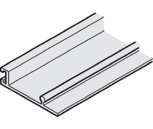 Hafele 941.01.401 Clip-on Fascia, For Hawa Porta 100 GW/GWF, 2.5 m (8’ 2-7/16") Length, Aluminum, Black Anodized