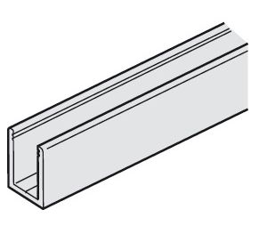 Hafele 941.01.735 Guide Channel, Lower, Pre-drilled, 30 x 20 mm, 3.5 m Length, Aluminum, Anodized