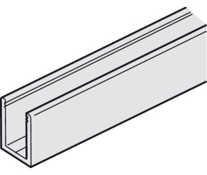 Hafele 941.01.800 Guide Channel, Lower, Pre-drilled, For Hawa Porta 100 GWF/GF/GFO, 2.5 m (8’ 2-7/16") Length, Aluminum, Black Anodized