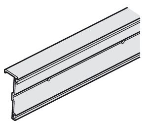 Hafele 941.01.825 Support Profile, for Fixed Glass, Pre-drilled, 53 x 19 mm, 2.5 m Length, Aluminum, Anodized