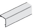 Hafele 941.01.925 Clip-On Fascia, To Upper Track, (1 13/16 x 1-11/16") 46 x 43 mm, 2500 mm Length, Aluminum, Silver Colored Anodized