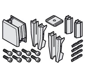 Hafele 941.01.999 Panel End Piece Set, to Clip-On Fascia to Upper Track and Clamp Shoe, Plastic, Anthracite