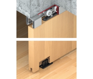 Hafele 941.02.048 Sliding Door Hardware, Slido D-Line11 120C, Set Without Running Track, For Door Weight up to 120 kg (264 lbs.), Set