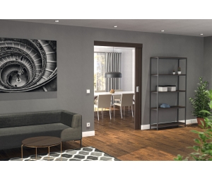 Hafele 941.04.005 Sliding Door Fitting, Hawa Junior 100 Z Pocket, For 1-Leaf and 2-Leaf Wooden Sliding Doors, Height Adjustable, Two-way Suspension, For Door Weight up to 100 kg (220 lbs), Set