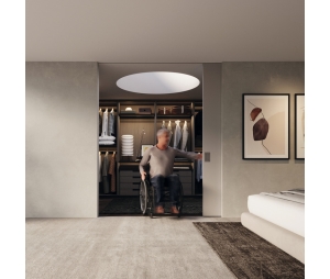 Hafele 941.04.015 Sliding Door Fitting, Hawa Junior 100 B Pocket, For 1-Leaf Wooden Sliding Doors, Height Adjustable, For Door Weight up to 100 kg (220 lbs), Set