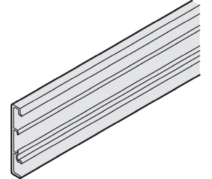 Hafele 941.04.705 Clip-on Panel, For Hawa Junior 80 B/100 B, Table Fittings, 40 mm (1-9/16") Height, 2000 mm (6' 6-3/4") Length, Aluminum, Silver Colored Anodized