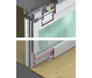 Hafele 941.12.000 Sliding Door Hardware, EKU Divido 100 GR, set