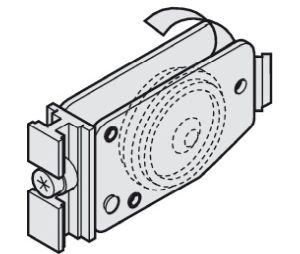 Hafele 941.12.030 Spring Loaded Running Gear, with Anti-derail Device, Single Wheel, Used as Lower Guide, Non-weight Bearing, EKU Divido