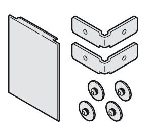 Hafele 941.12.060 End Piece, On one side, for wall mounting, 51 x 60 mm (2" x 2-3/8"), Aluminum, Anodized, Set