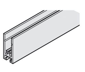 Hafele 941.12.125 Frame Profile, Horizontal, 26 x 60 mm (1 x 2-3/8"), EKU Divido, 2.5 m Length, Aluminum, Anodized, Set