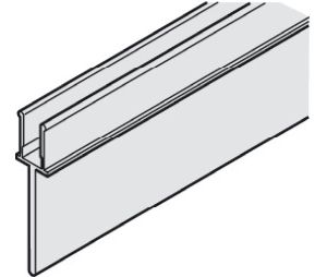 Hafele 941.12.325 Clip-in Skirt, For double running track, Pre-drilled, 10 x 42 mm, for EKU Divido, 2.5 m Length, Aluminum, Anodized